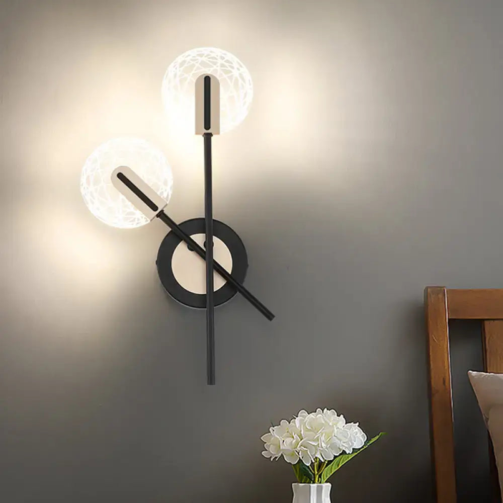 Black Cast Iron Glass Wall Sconce