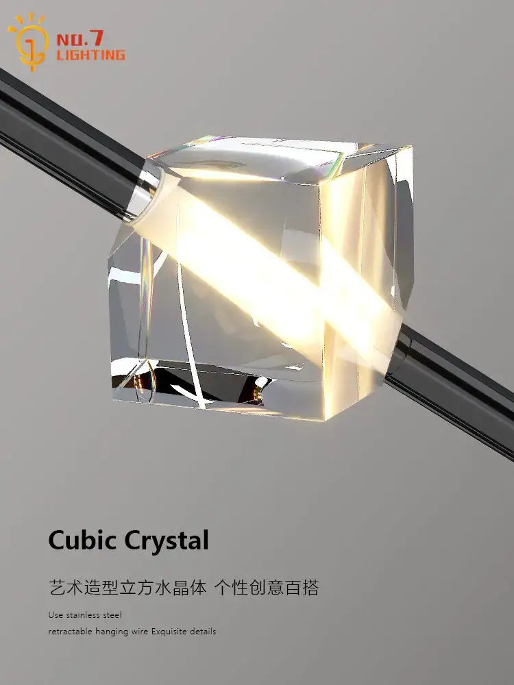 Black Crystal Pendant Light with Minimalist Design