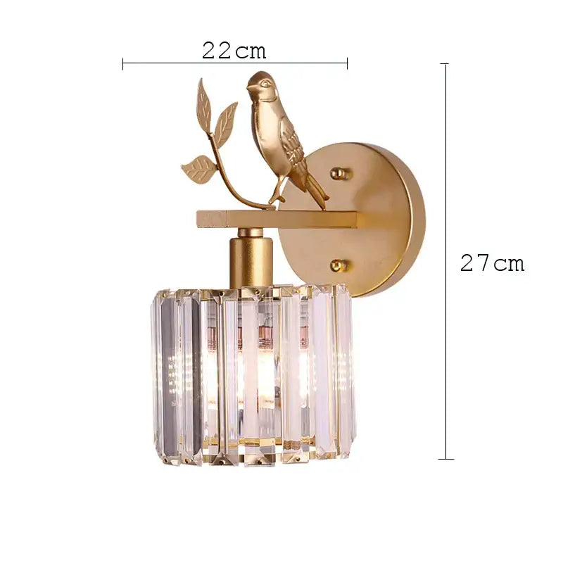 Black Crystal Bird Sconce