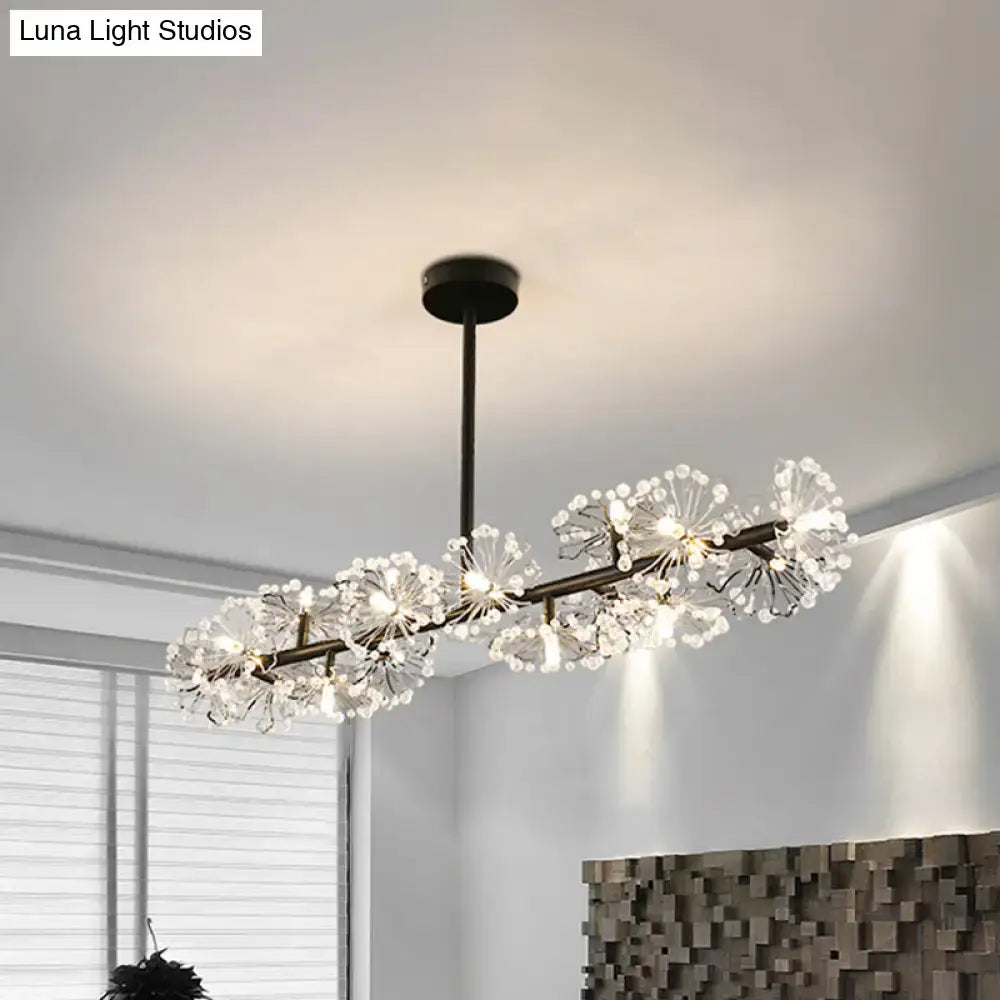 Black Crystal Blossom Chandelier