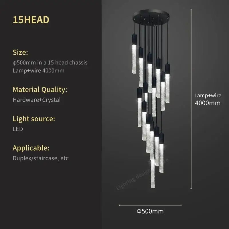 Black Crystal Bubble Chandelier