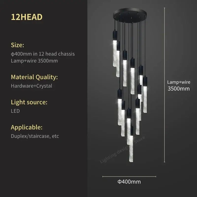 Black Crystal Bubble Chandelier