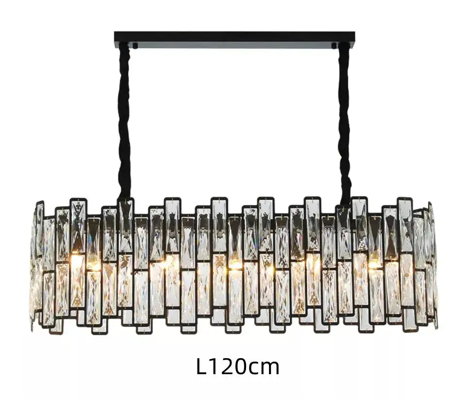 Black Crystal Vertical Chandelier