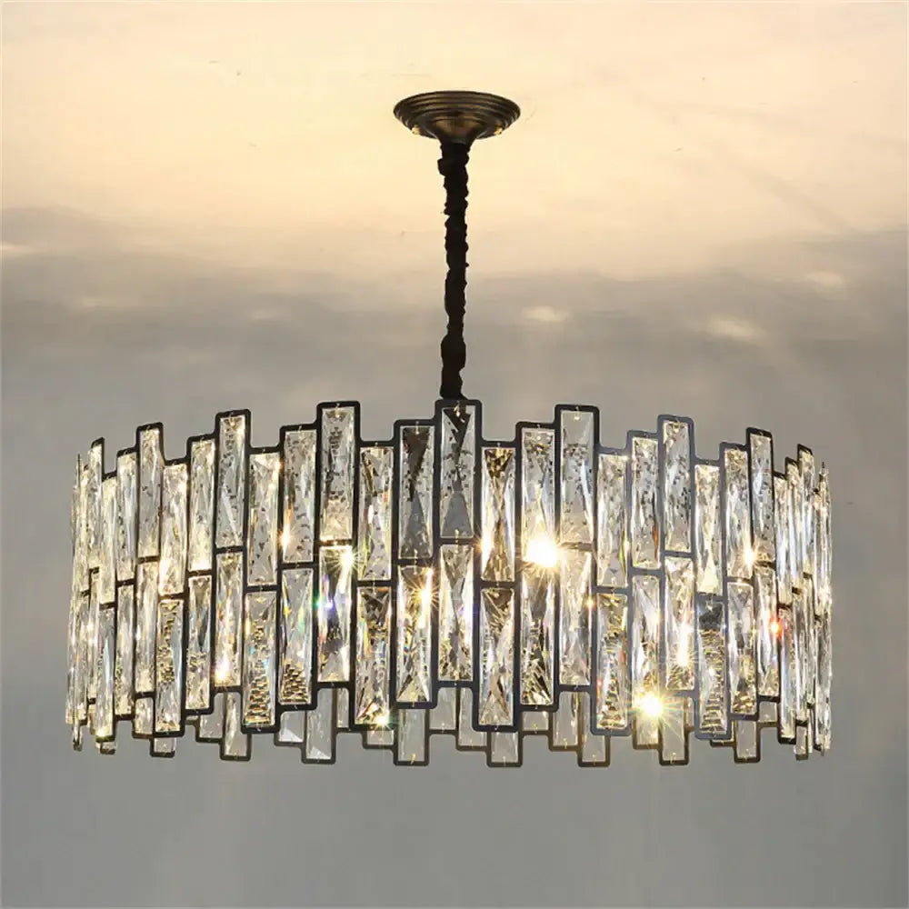 Black Crystal Vertical Chandelier