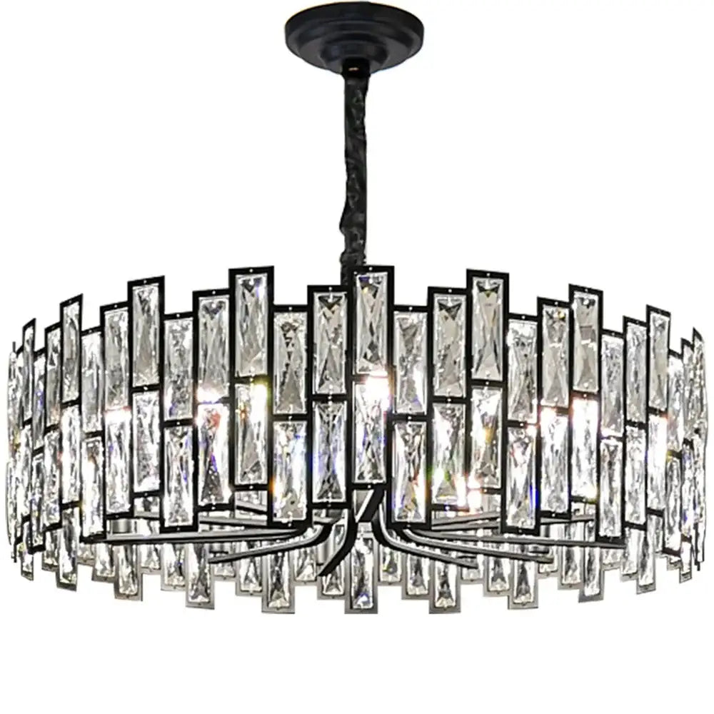 Black Crystal Vertical Chandelier