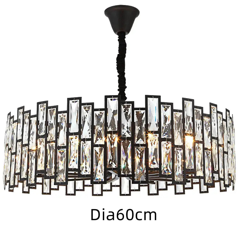 Black Crystal Vertical Chandelier