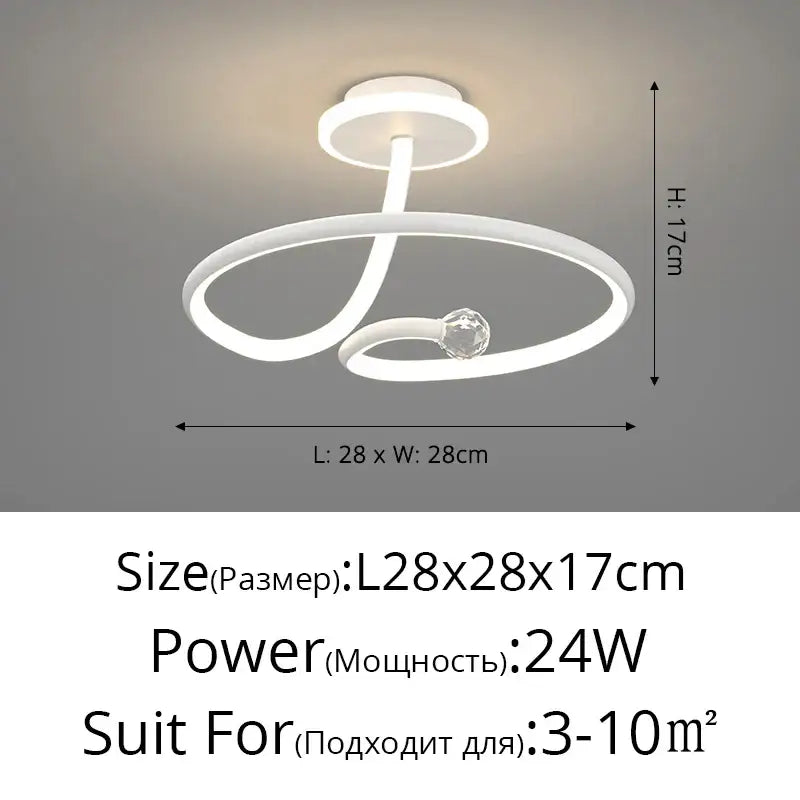 Black Crystal LED Ring Light