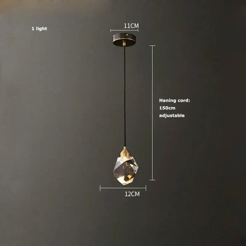 Black Crystal Copper Chandelier