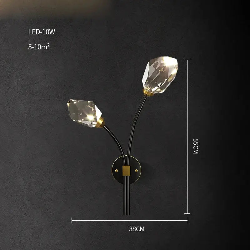 Black Crystal Copper Chandelier