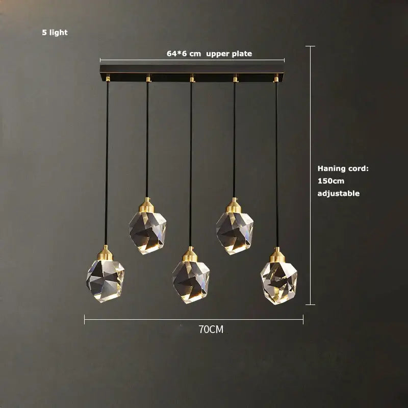 Black Crystal Art Deco Chandelier