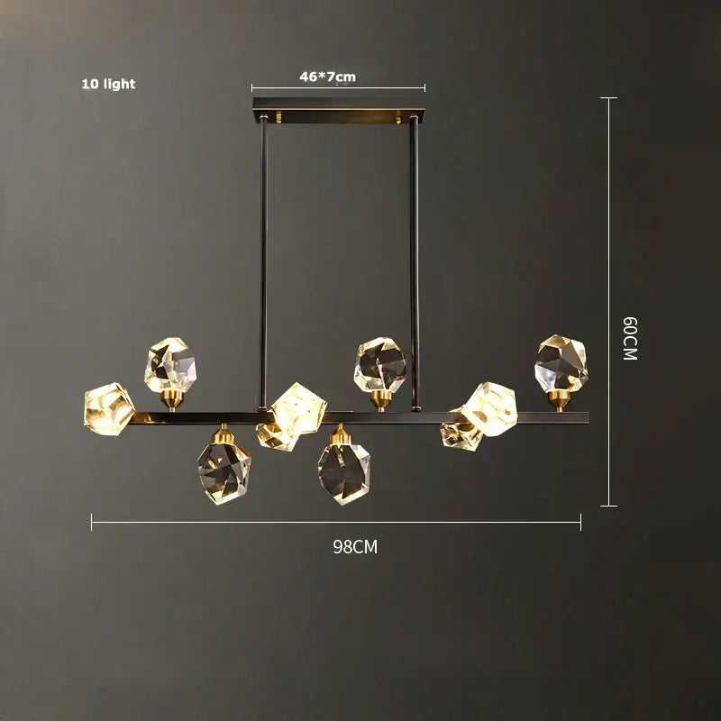 Black Crystal Art Deco Chandelier