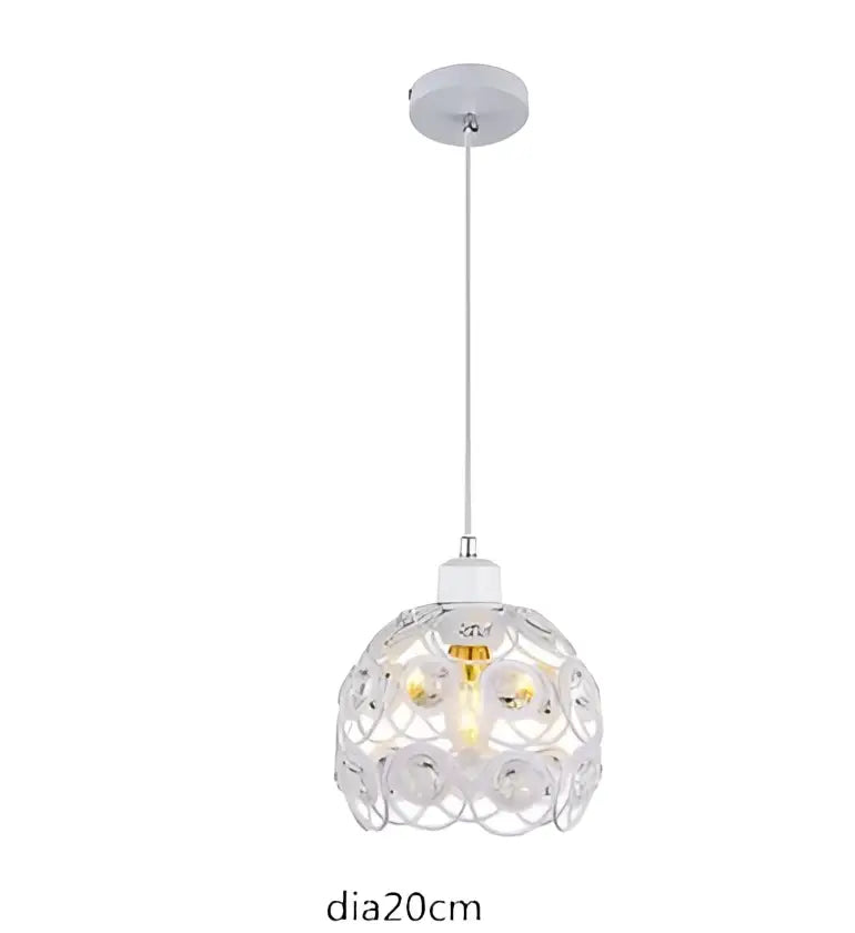 Black Crystal Ceiling Light Hollow-Carved Design