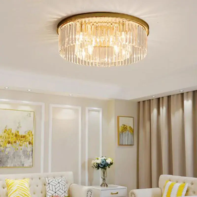 Black Crystal Living Room Light