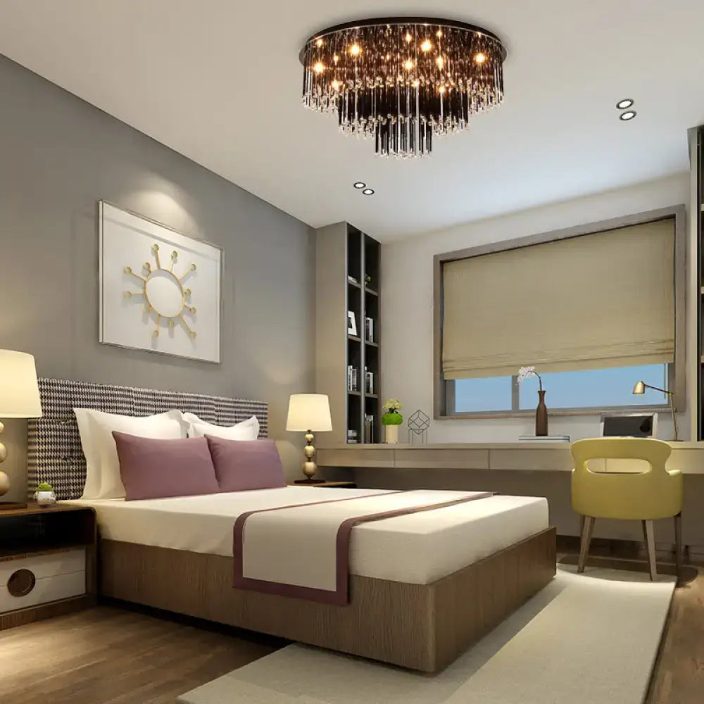 Black Crystal Bedroom Chandelier