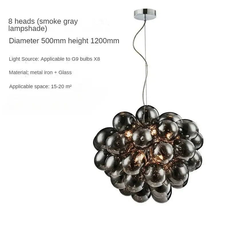 Black Crystal Grape Chandelier