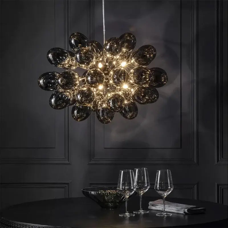Black Crystal Grape Chandelier