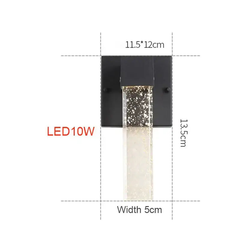 Black Crystal Outdoor Wall Light