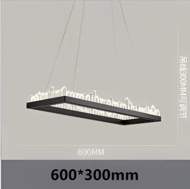 Black Crystal 80cm Pendant Light