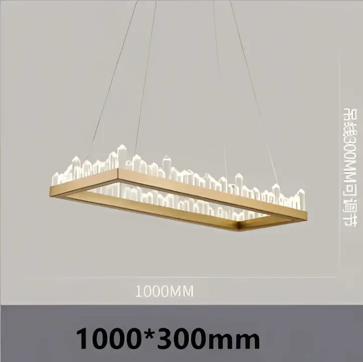 Black Crystal 80cm Pendant Light