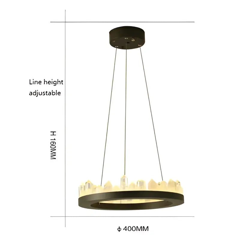 Black Crystal 80cm Pendant Light