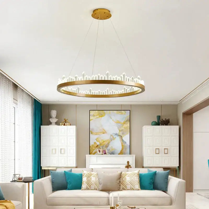 Black Crystal 80cm Pendant Light