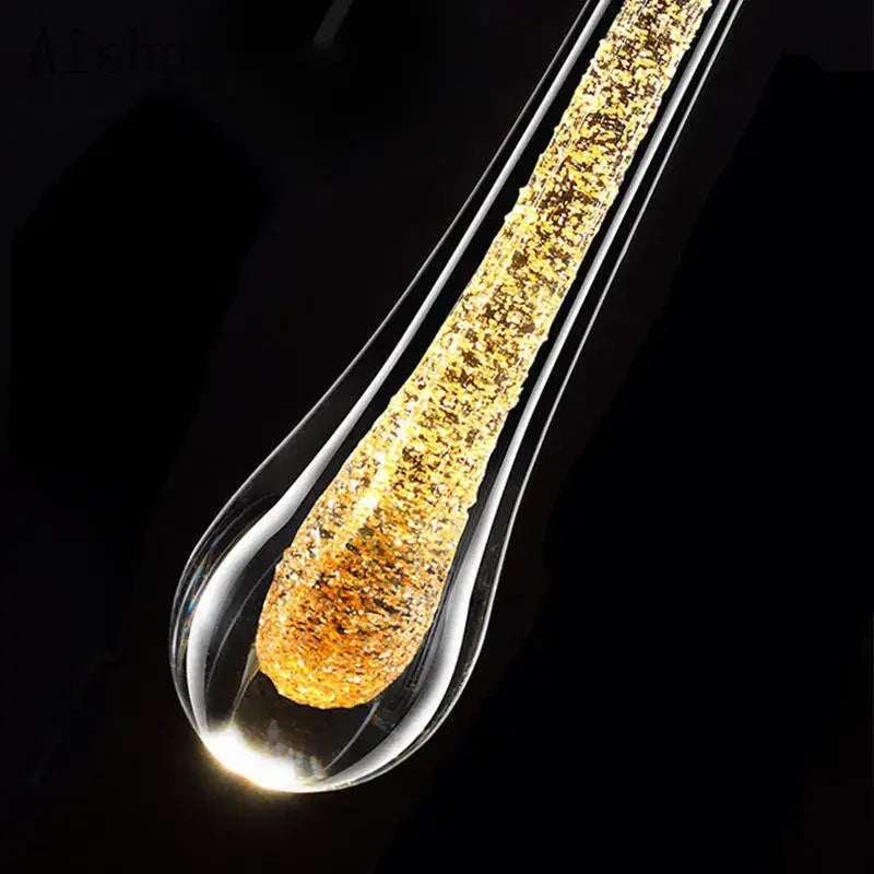 Black Crystal Teardrop Bedroom Wall Sconce