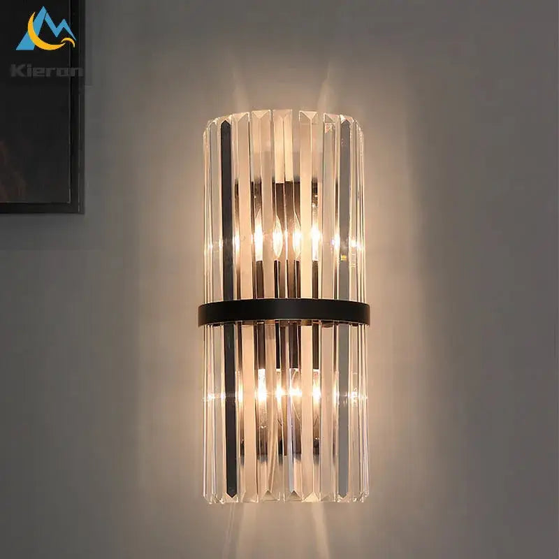 Black Glass 40cm Wall Sconce