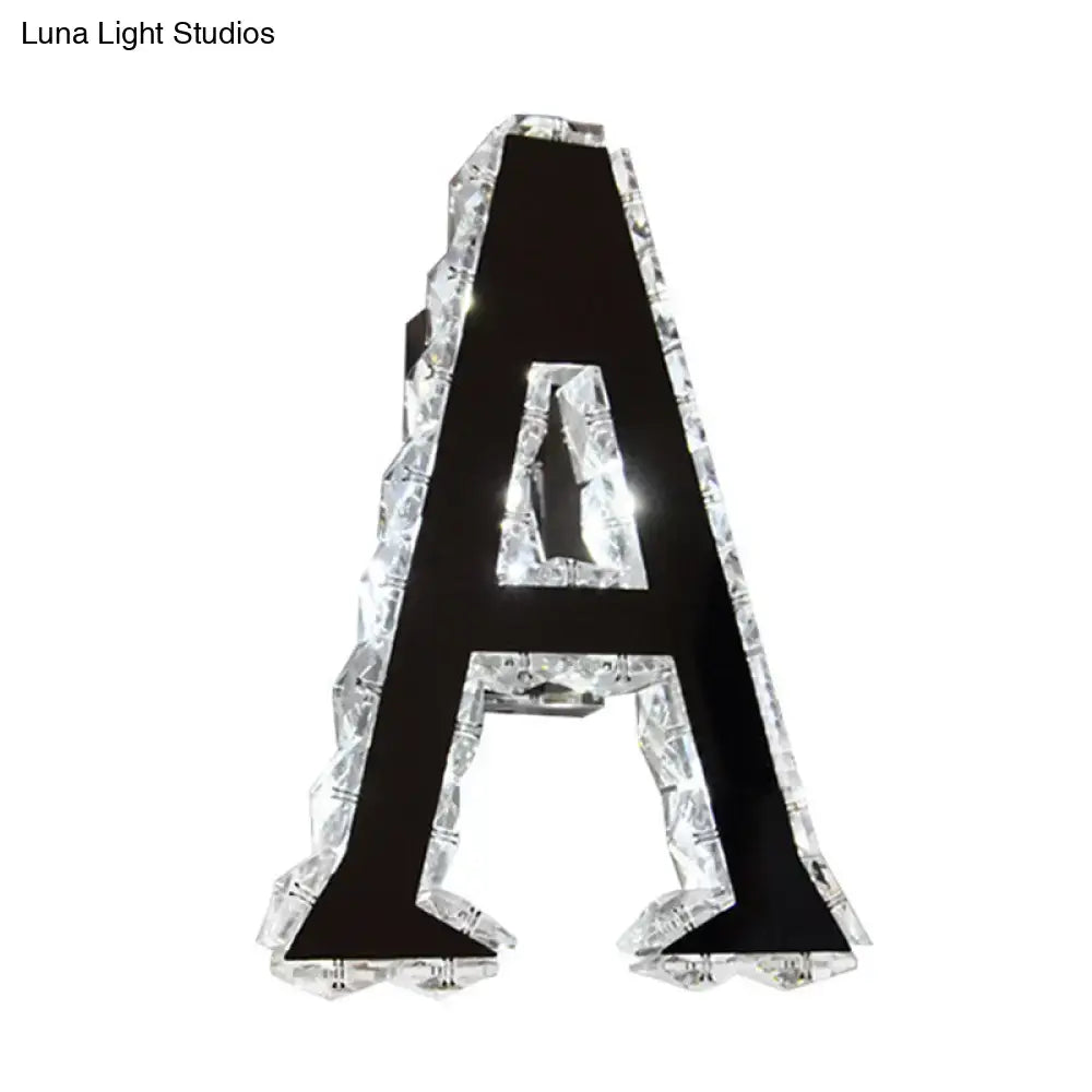 Black Crystal Letter Sconce