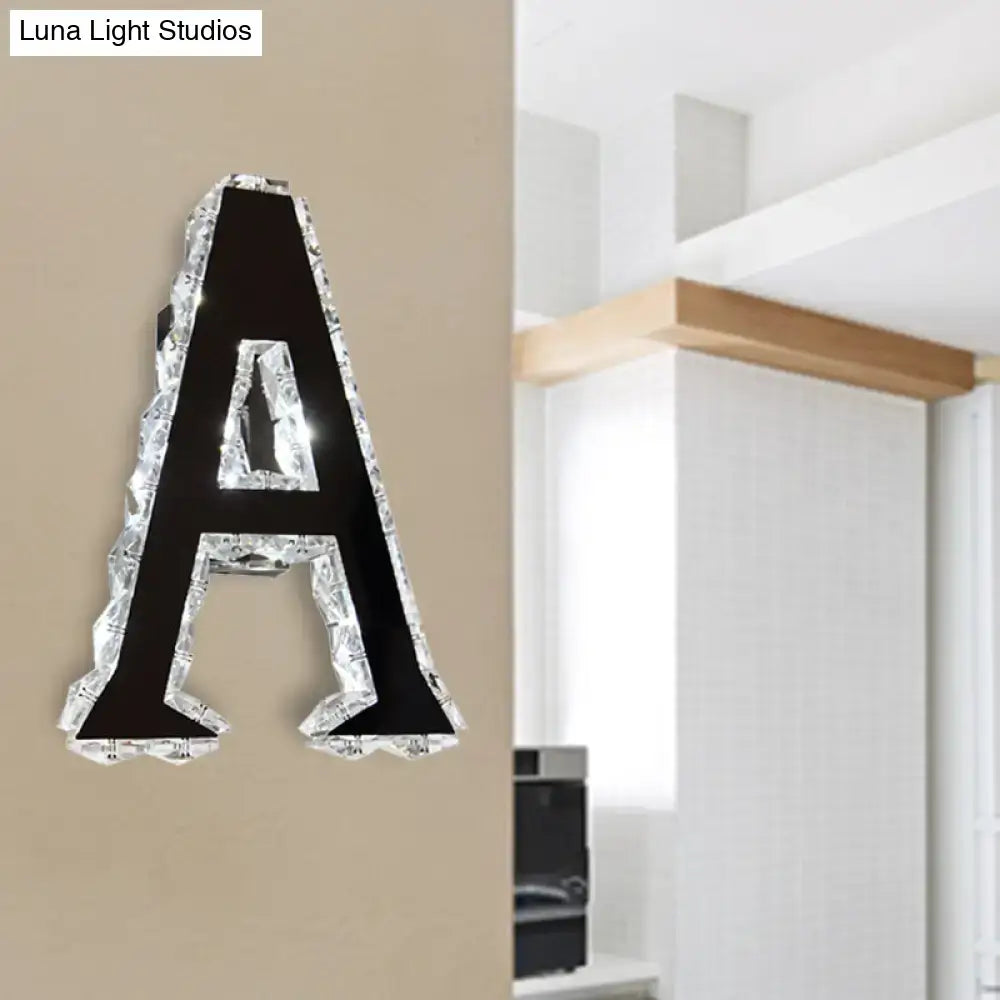 Black Crystal Letter Sconce