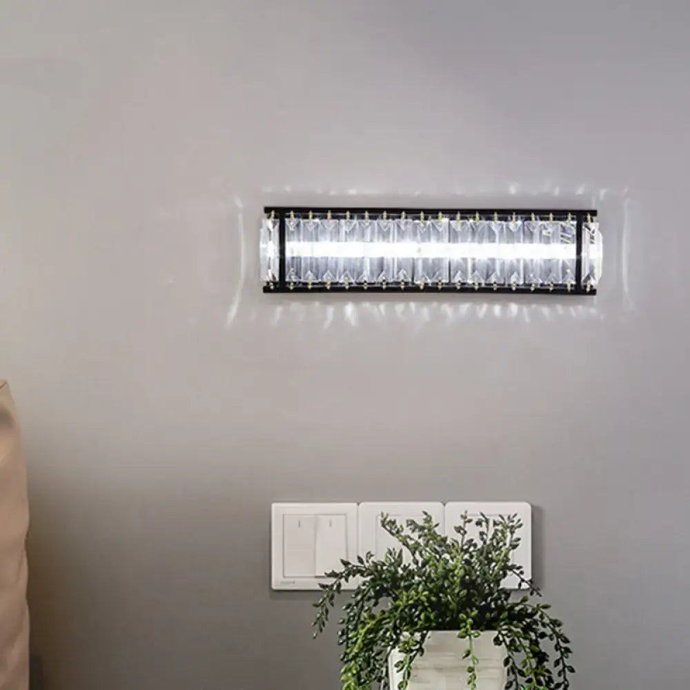 Black Crystal Adjustable LED Wall Sconce