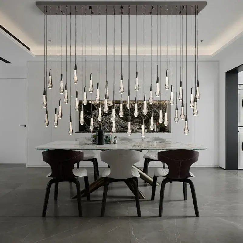 Black Crystal Chandelier 47-Light for Stairwells