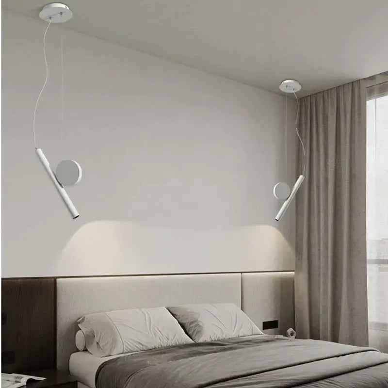 Black Cylindrical LED Pendant Lamp for Dining
