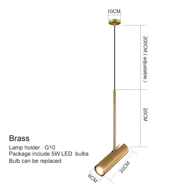 Brass Adjustable Pendant Light