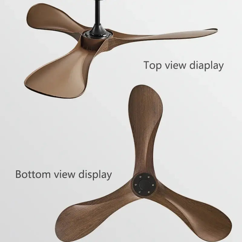 Black Wood 52-Inch Three-Blade Ceiling Fan