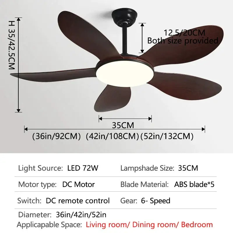 Black Walnut Ceiling Fan Light
