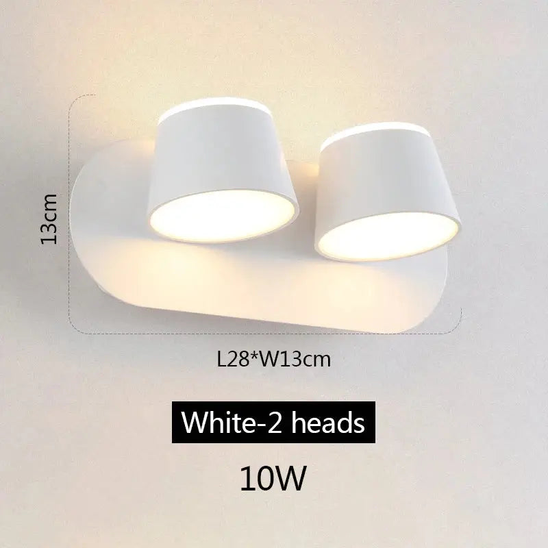 Black Adjustable Wall Sconce 3-Head 15W