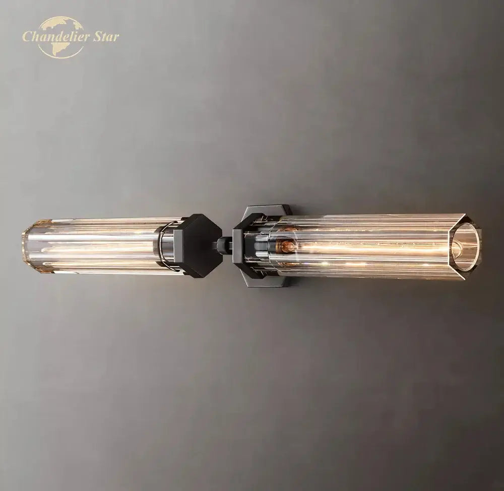 Black Hexagonal Crystal Sconce