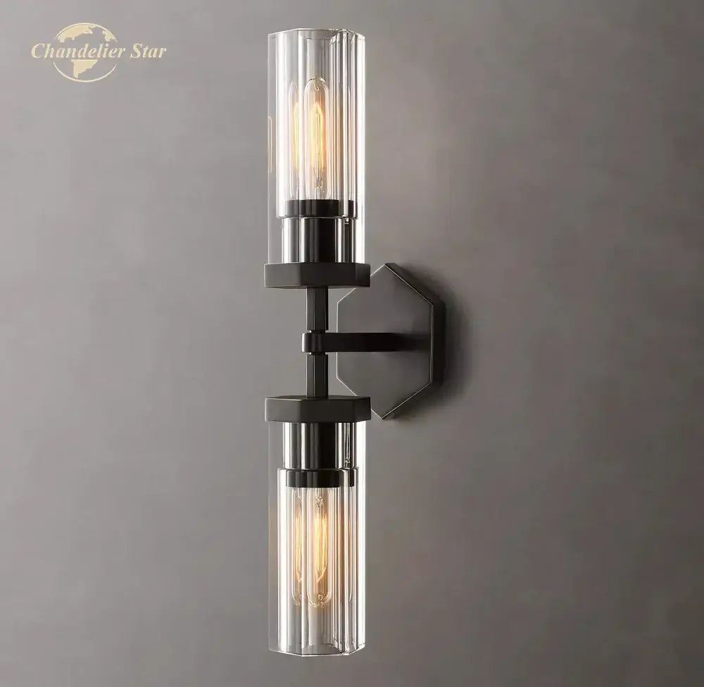 Black Hexagonal Crystal Sconce