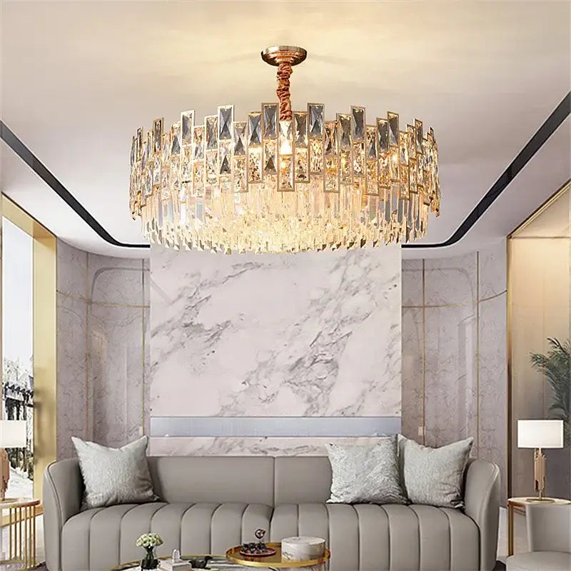 Black Crystal LED 100cm Chandelier