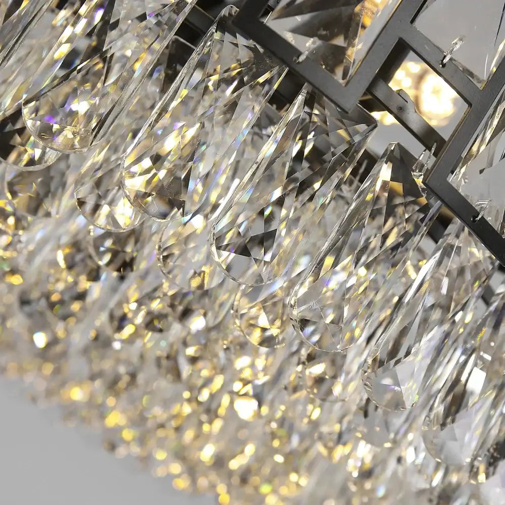 Black Crystal LED 100cm Chandelier
