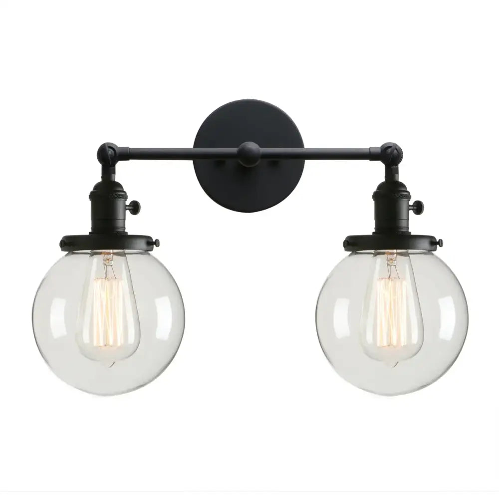 Black Globe Wall Sconce With Antique Finish