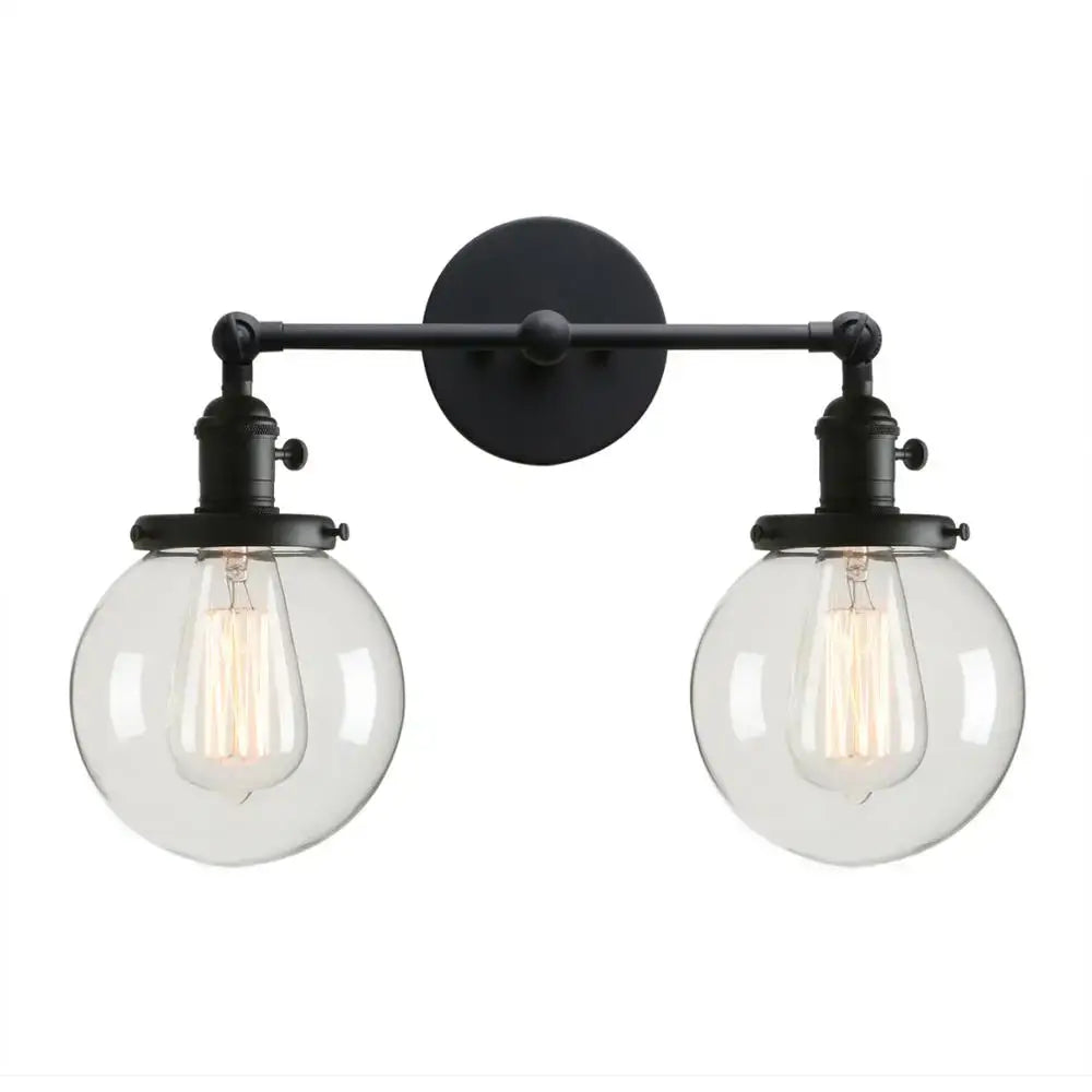 Black Globe Wall Sconce With Antique Finish