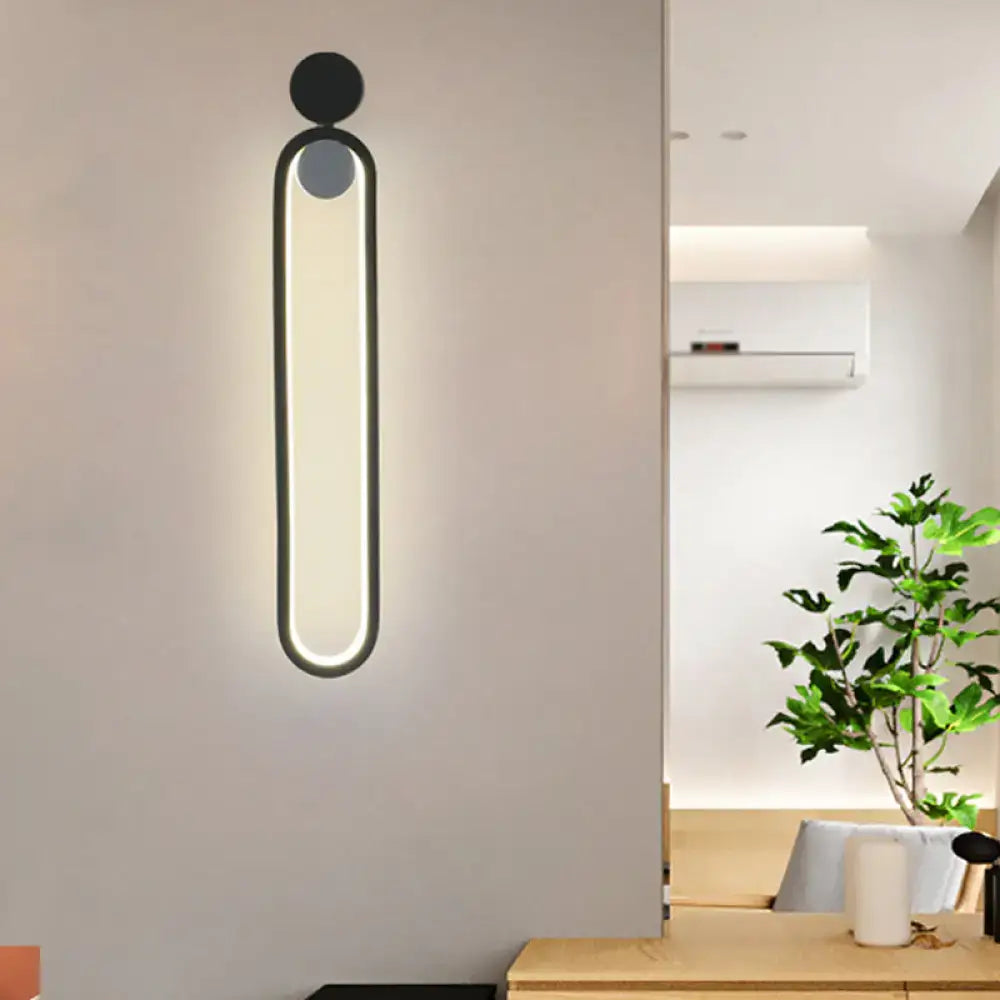 Black Elliptical LED Sconce