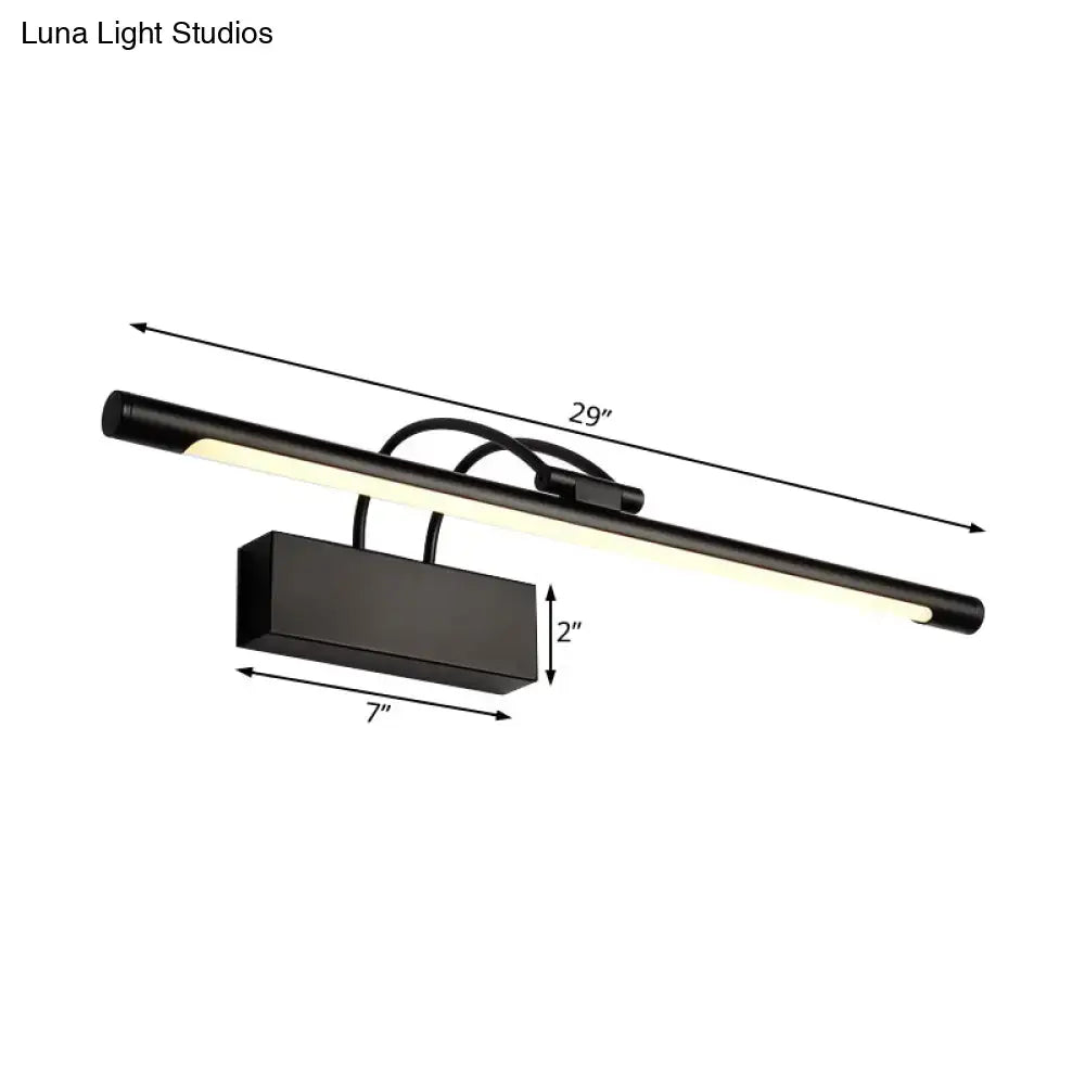 Black LED Wall Light Tubular Metal Design