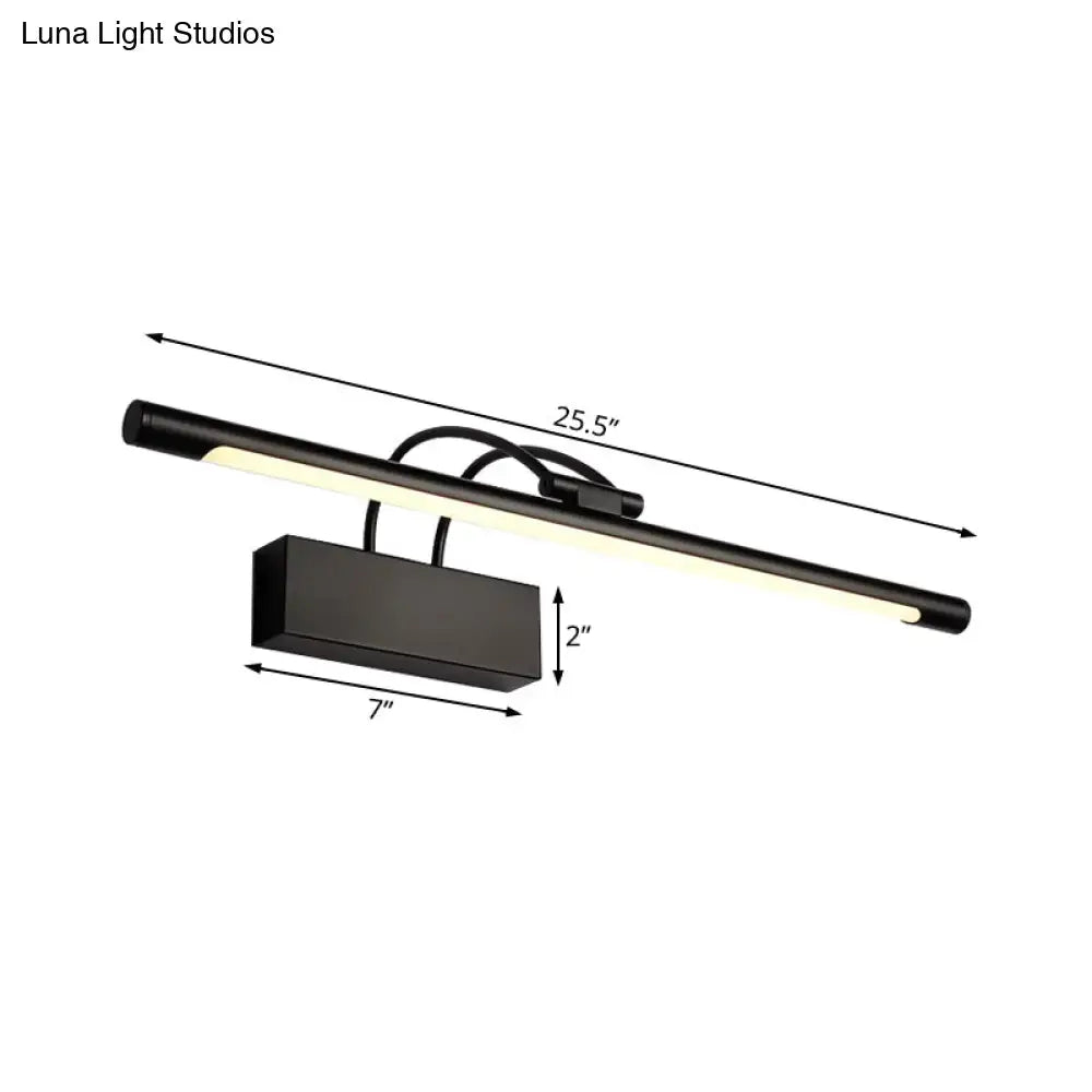 Black LED Wall Light Tubular Metal Design
