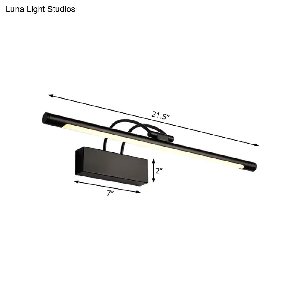 Black LED Wall Light Tubular Metal Design