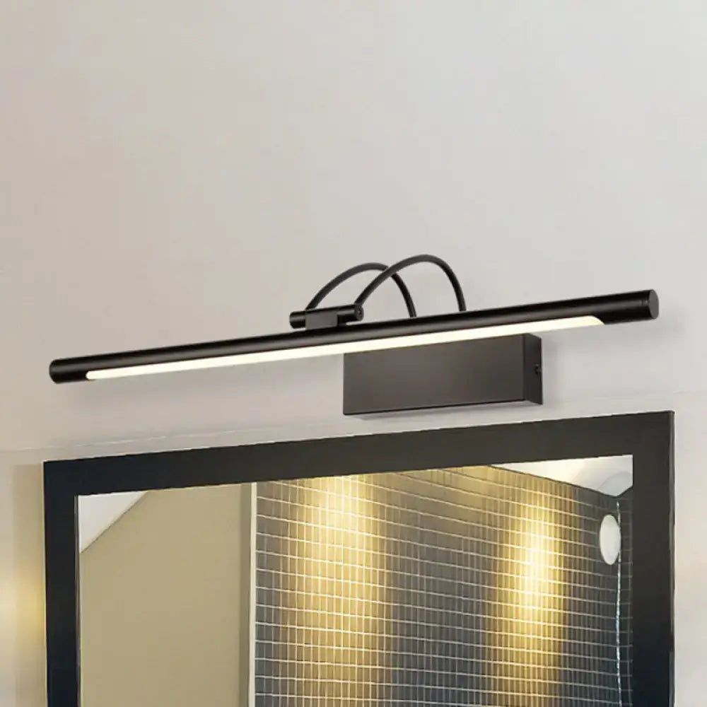Black LED Wall Light Tubular Metal Design