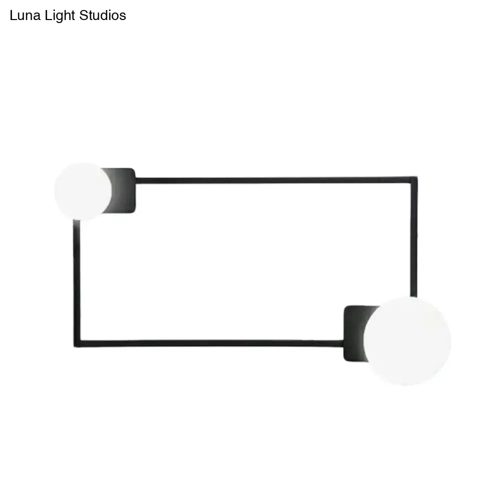 Black Rectangle Glass Globe Sconce