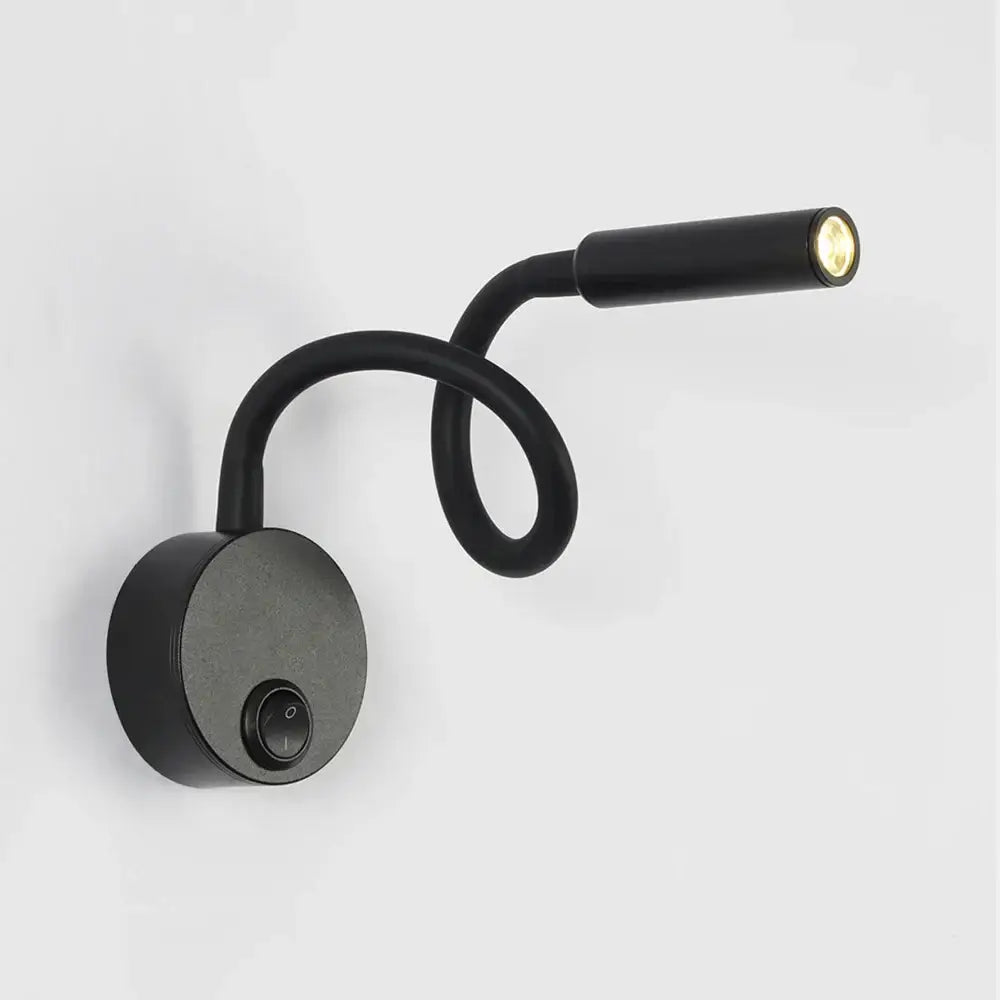 Black Gooseneck Wall Sconce for Reading Nook