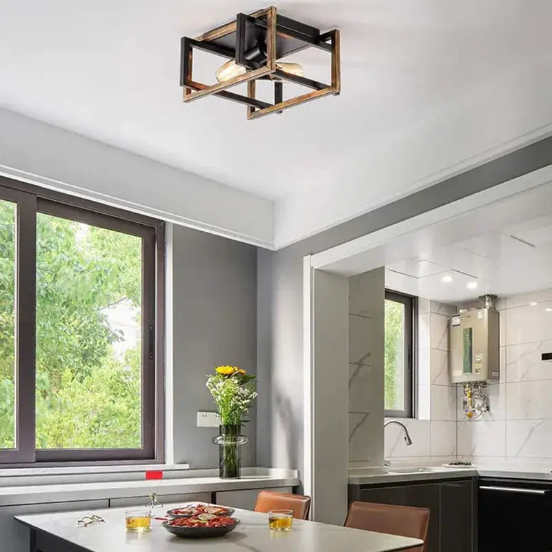 Black Geometric Ceiling Chandelier